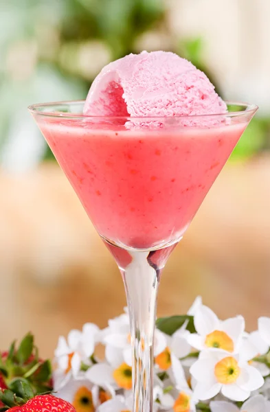 Smoothie de sorvete de morango — Fotografia de Stock