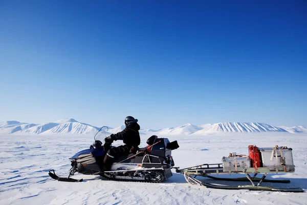 Snowmobile expedition — Stok fotoğraf