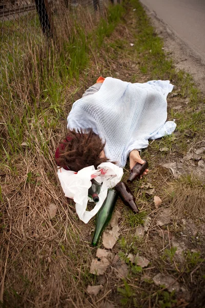Sleeping in Ditch — Stock Photo, Image
