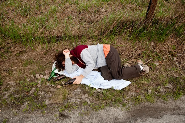 Drunk in the Ditch — Stock Photo, Image
