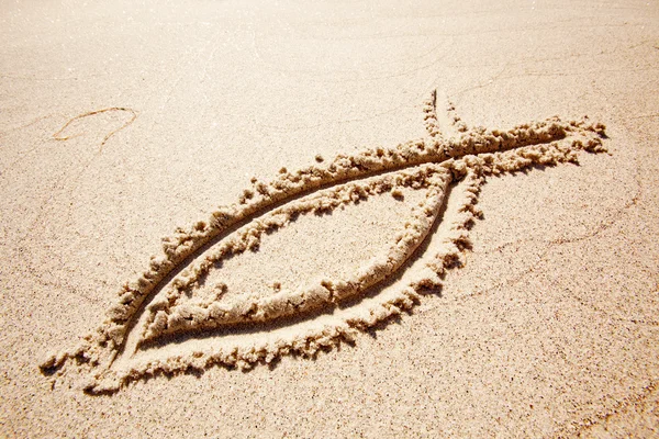 Fish Sand Symbol — Stock Photo, Image