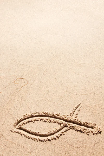 Balık kum sembolü — Stok fotoğraf