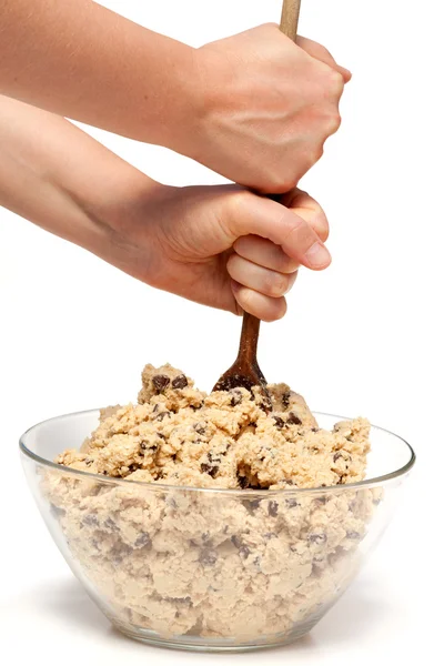 Cookie tésztát keverjük össze — Stock Fotó
