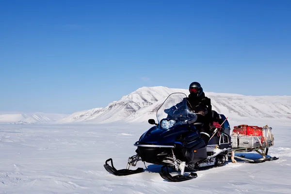 Expedición en moto de nieve Fotos de stock