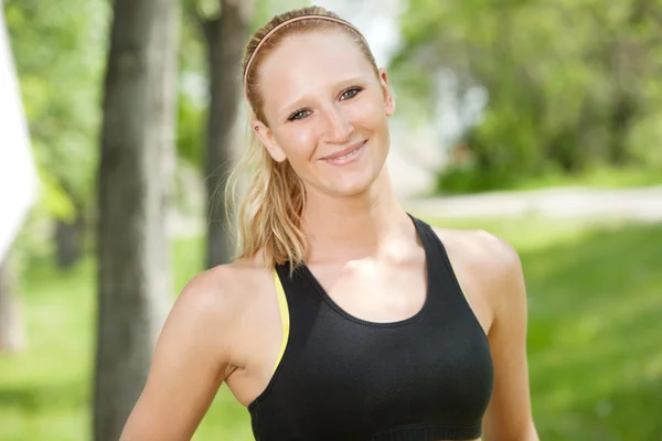 Close-up of woman in sportswear — Stock Photo, Image