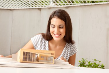 Architect with Model House clipart