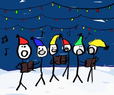 Christmas Carol singers clipart