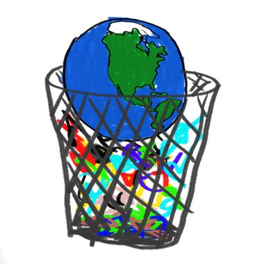 Earth in Garbage clipart