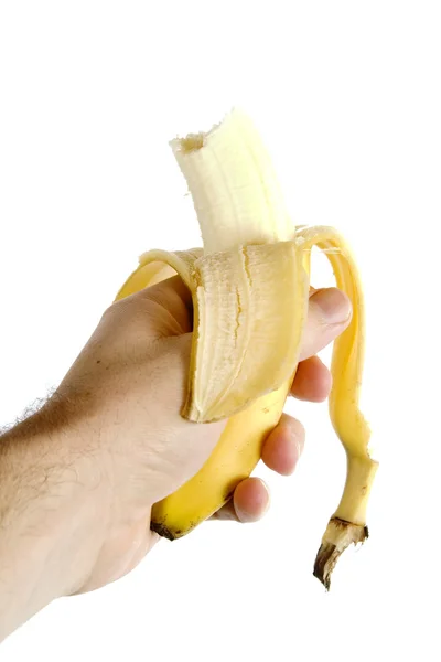 Půl jedl banán — Stock fotografie