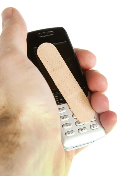 Повреждение сотового телефона — стоковое фото