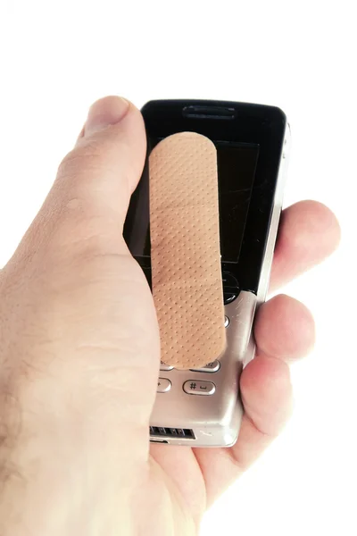 Повреждение сотового телефона — стоковое фото