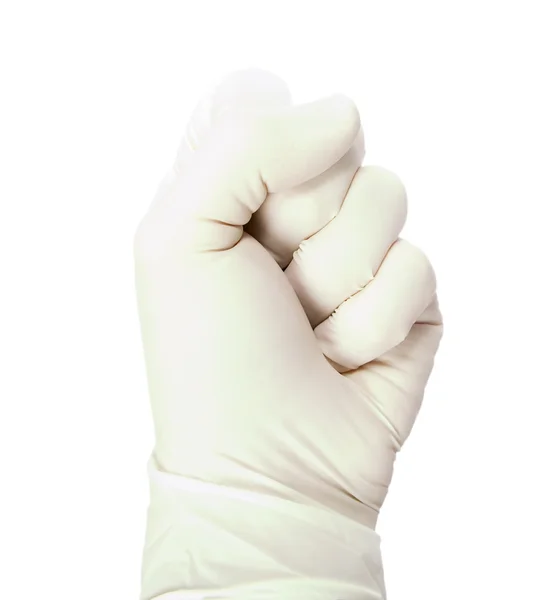 ラテックス手袋の手 — ストック写真