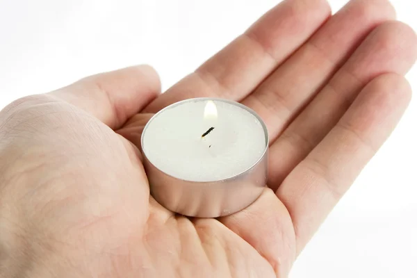 stock image Holding Tea Light