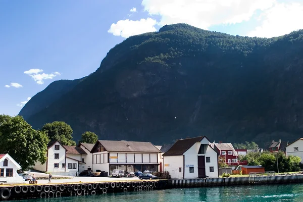 Mountain Village in a Fjord — Stock Photo, Image