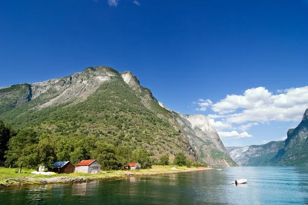 Ferme du fjord de montagne — Photo