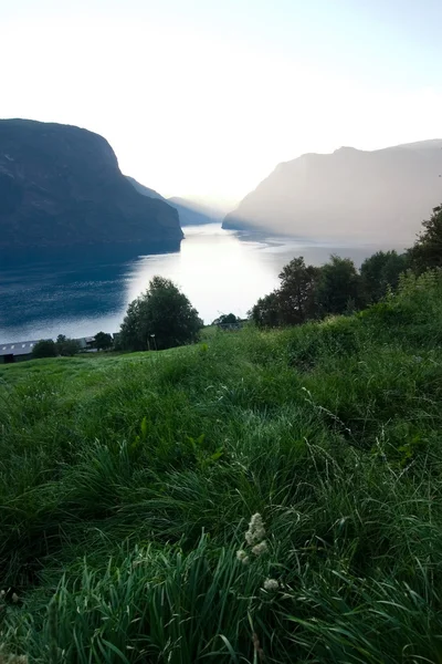 Večerní fjordu pohled — Stock fotografie