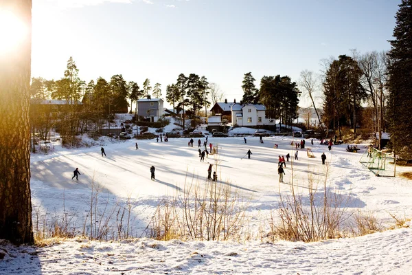 Téli korcsolyázás szórakozás — Stock Fotó