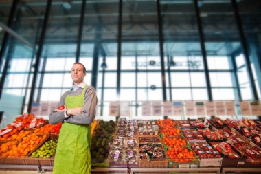 Grocery Store Owner Portrait clipart