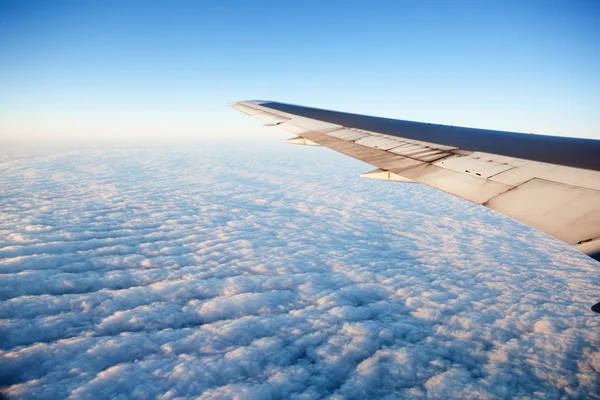 Avião na asa — Fotografia de Stock