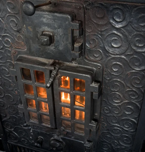 Cast Iron Fireplace — Stock Photo, Image