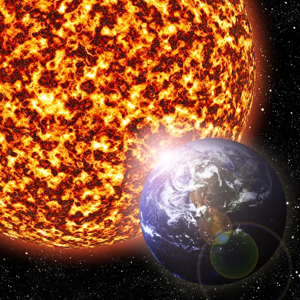 stock image Earth and Sun