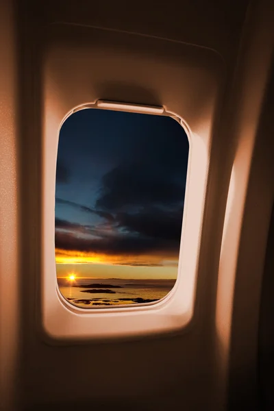 Vliegtuig venster — Stockfoto