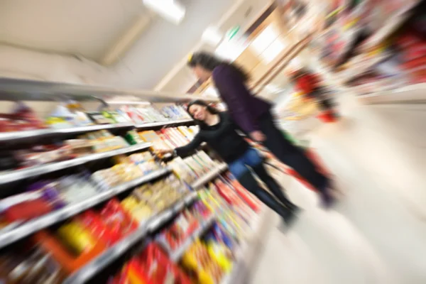 Drukke stress supermarkt — Stockfoto