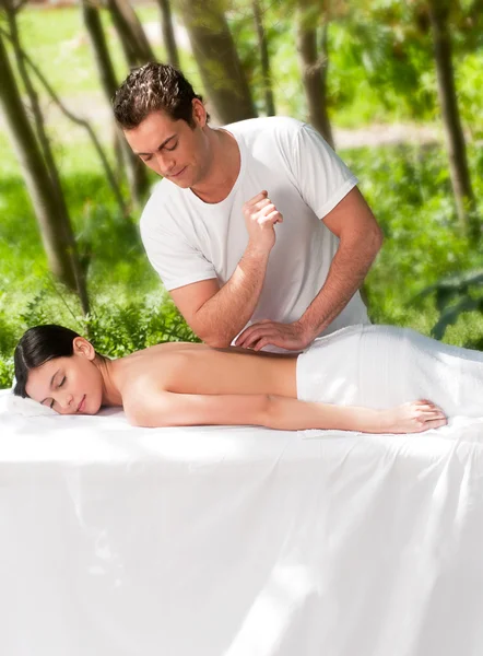 Outdoor Massage — Stock Photo, Image