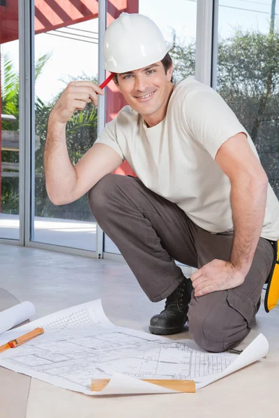 Smart young construction worker — Stock Photo, Image