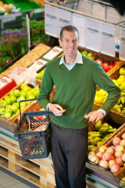 Man in Grocery Store clipart