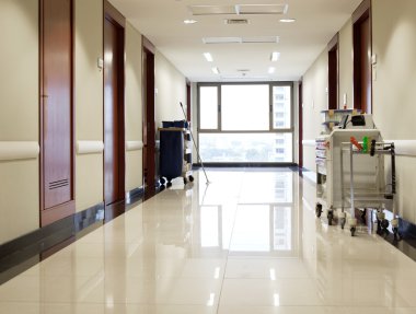 Empty hallway of hospital