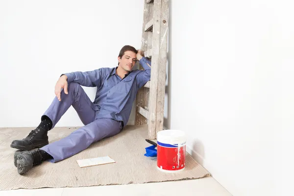 Exhausted Home Repair Man — Stock Photo, Image