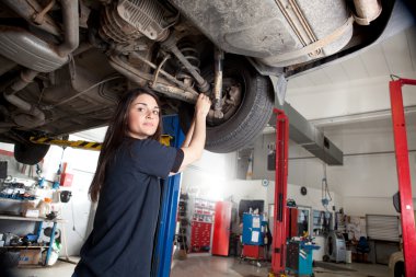 Woman Mechanic Portrait clipart