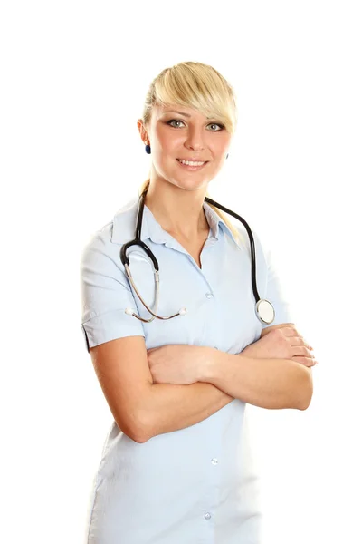 Женщина-врач улыбается — стоковое фото