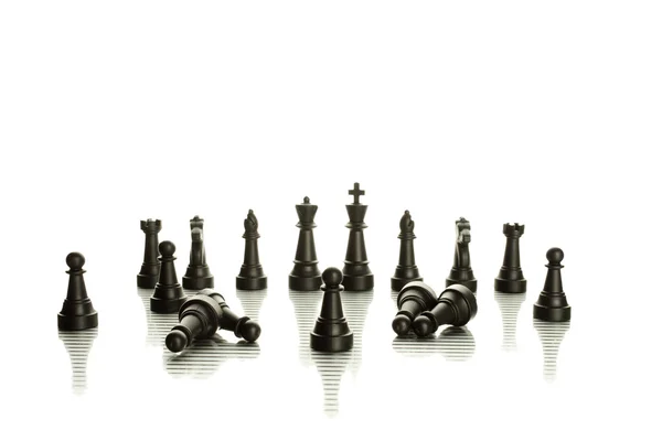 Musta shakki kappaletta — kuvapankkivalokuva