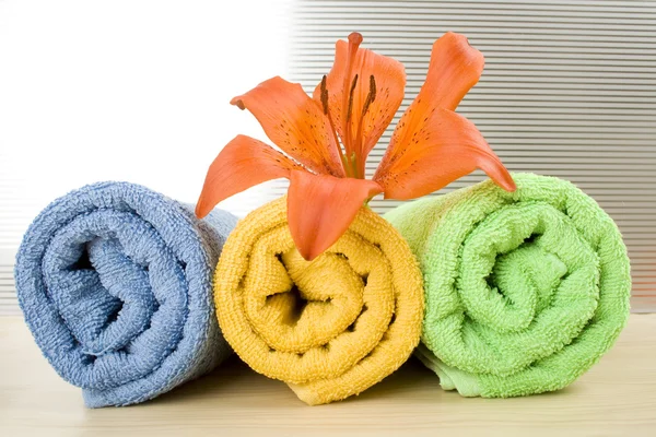 Οι πετσέτες με χρώμα — Φωτογραφία Αρχείου