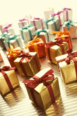 Lots of colorful gift boxes clipart