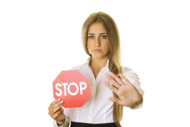 Sign and gesture STOP clipart