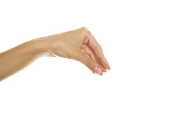Colocação ou beliscar o sinal da mão — Fotografia de Stock