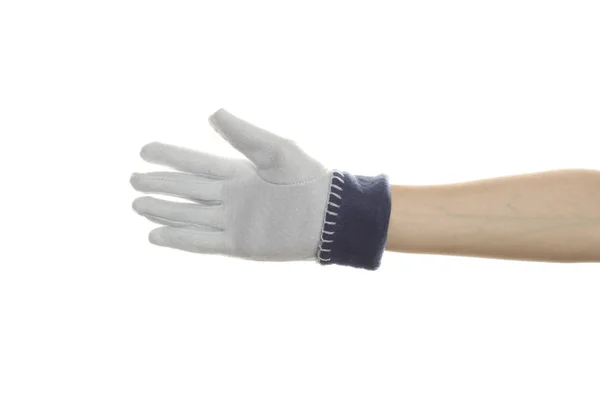 Женская рука в зимней перчатке — стоковое фото
