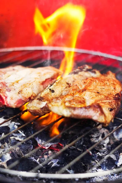 stock image Meat on a grill