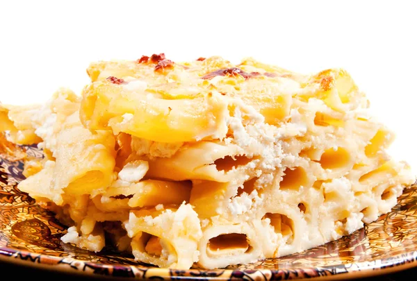 Delicioso macarrão caseiro e queijo — Fotografia de Stock