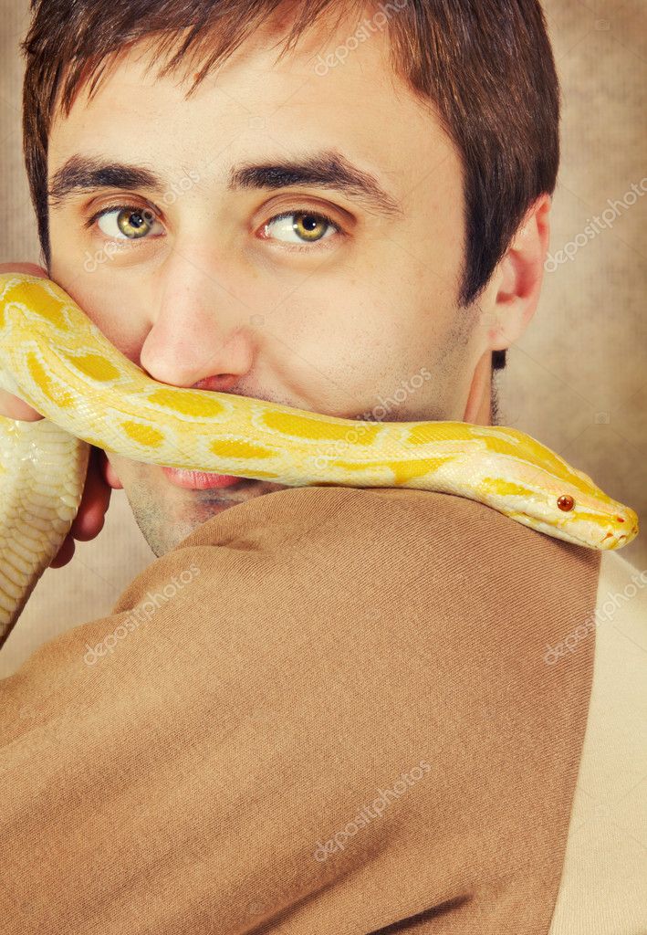 A man holding a pet python — Stock Photo © anatema #5770842