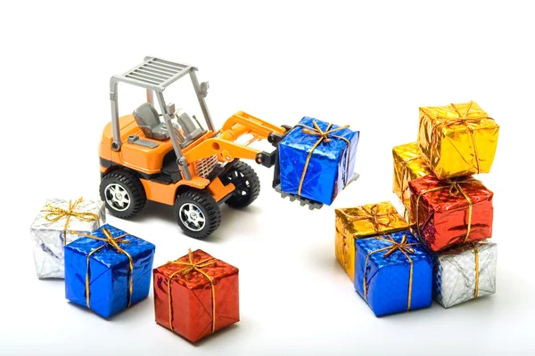 Model toy trucks shifted gifts Stock Image