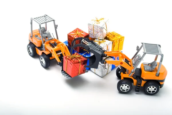 stock image Trucks shifted gifts