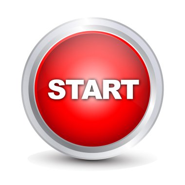 Start shiny red button clipart