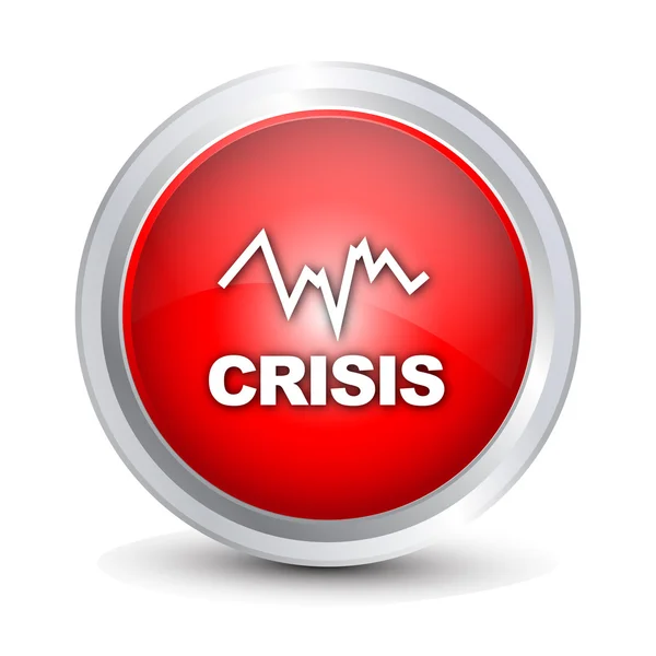 Crisis Histogram glossy icon — Stock Vector