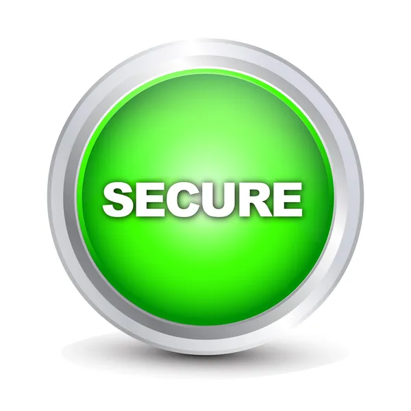 Secure glossy button — Stock Vector