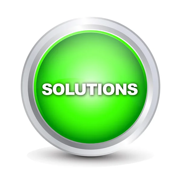 Green solutions button — Stock Vector