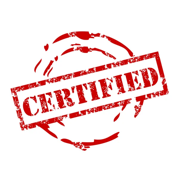 Grunge damga ile sertifikalı kelime — Stok Vektör